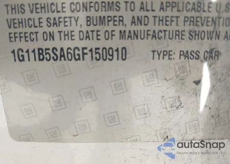 2016 Chevrolet Malibu Limited Ls from USA, damaged, VIN 1G11B5SA6GF150910